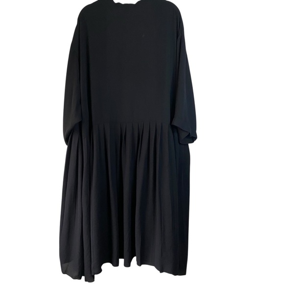 ASOS Open Front Black Whimsigoth Pleated Duster Jacket Cardigan Kimono  SZ 22 - Picture 2 of 9